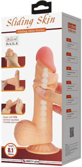 Pretty Love Sliding Skin Ρεαλιστικό Dildo με Βεντούζα Flesh 20.6cm