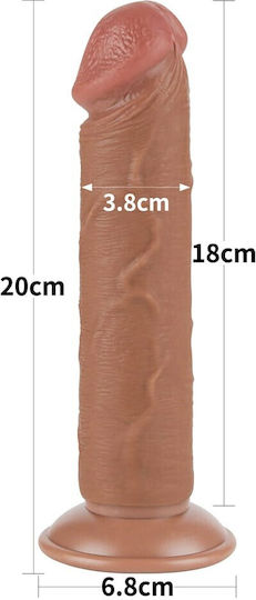 Lovetoy Ρεαλιστικό Dildo με Βεντούζα Καφέ 20cm