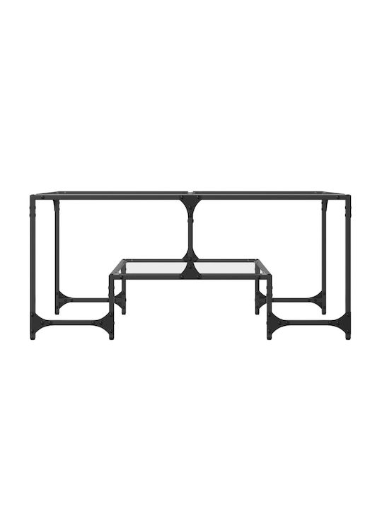 Rechteckiger Zentraler Kaffeetisch Aus Glas Transparent M98.5xB50xH45cm