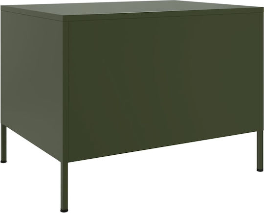 Masă Laterală Rectangulară Metalică Verde L68xL50xÎ50.5cm
