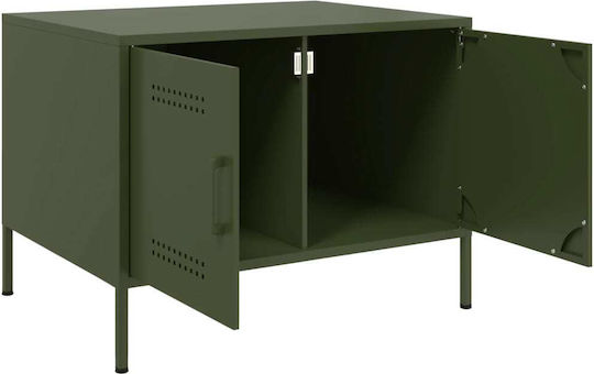 Masă Laterală Rectangulară Metalică Verde L68xL50xÎ50.5cm