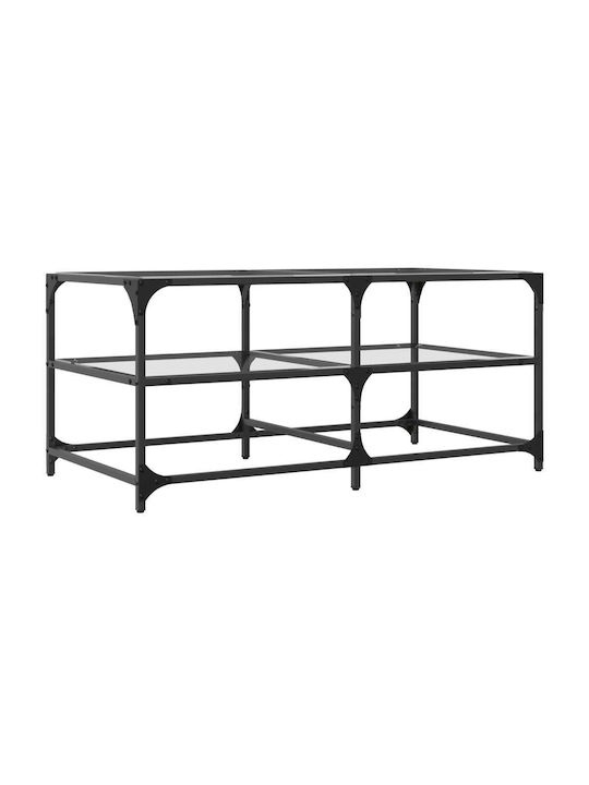 Rectangular Central Glass Transparent Coffee Table M98.5xW50xH45cm
