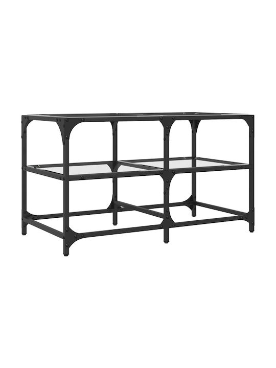 Square Central Glass Coffee Table Transparent M78.5xW40xH45cm