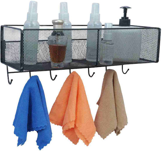 Uncle George An der Wand montiert Badezimmerregal Metallisch 40x14x15cm Schwarz