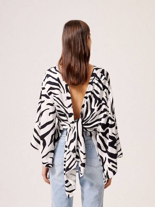 Diverse Women's Kimono Beachwear Black-white