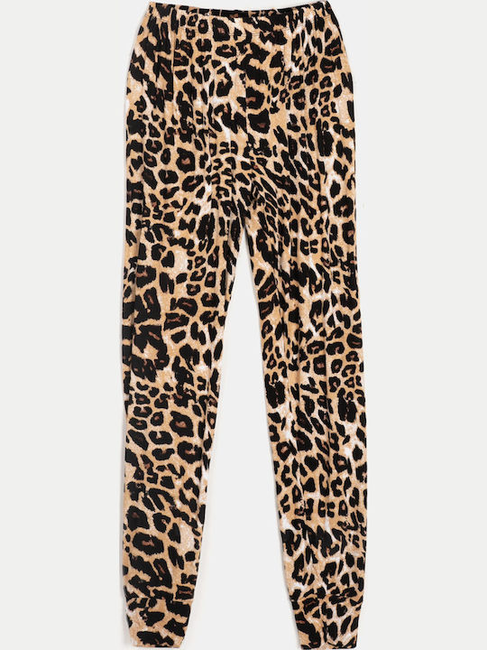 Schwarzes Pyjama-Set mit Leopardenmuster