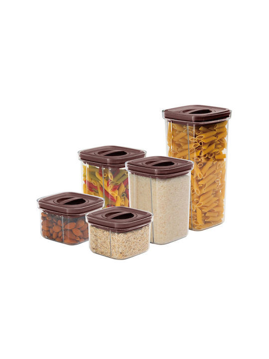 Berlinger Haus Set of 5pcs Jars General Use with Airtight Lid Plastic Transparent 460ml