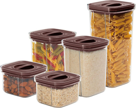 Berlinger Haus Set 5 Stück Lebensmittelgläser Allgemeine Verwendung mit Luftdichtem Deckel Kunststoff Transparent 460ml
