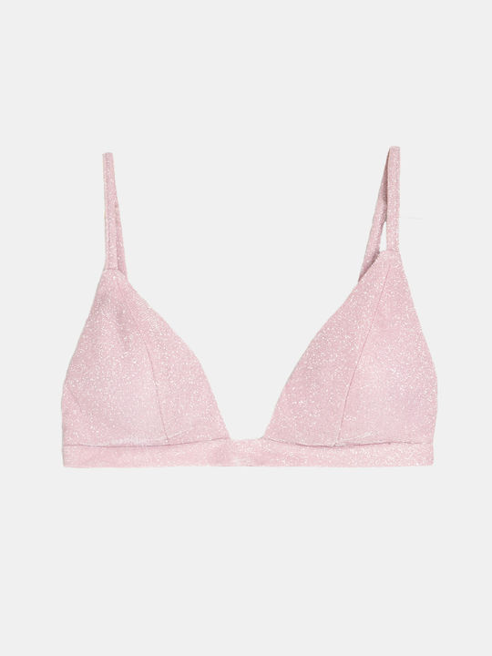 Triangle Glitter Effect Pink Top