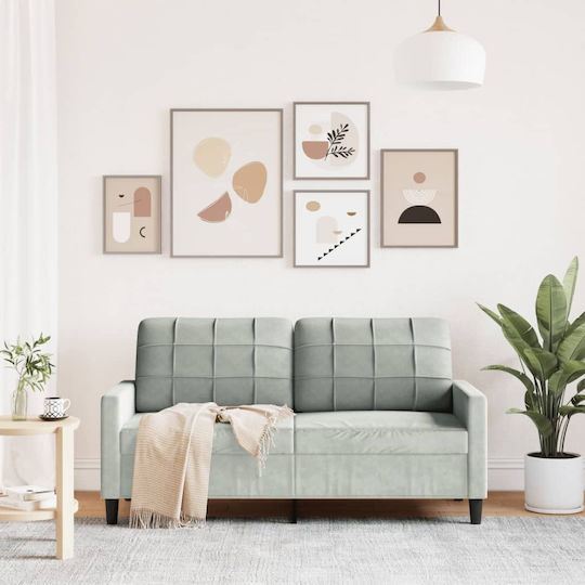 Canapea Cu Două Locuri Catifea Gri Deschis 157x77x80cm