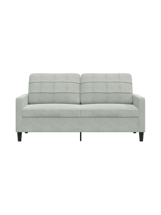 Doppelsitzer Sofas Samt Hellgrau 157x77x80cm