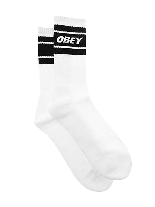 Obey Cooper Ii Ανδρικές Κάλτσες με Σχέδια Λευκό/Μαύρο