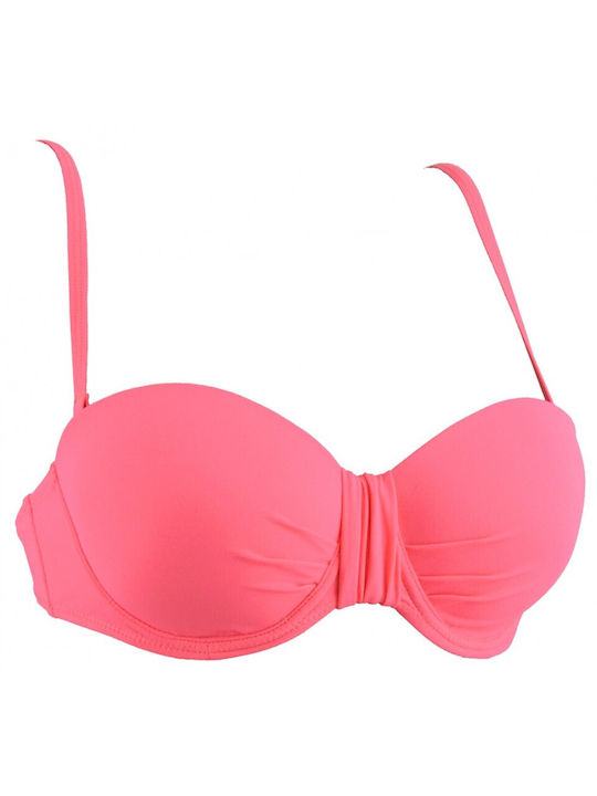 Rock Club Padded Strapless Bikini Coral