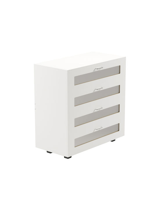 Wooden Chest of Drawers White 80x40x83cm