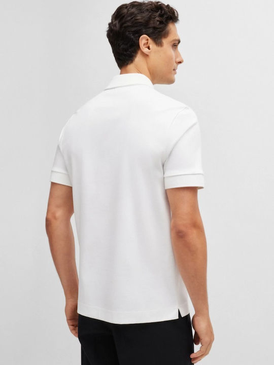 Hugo Boss Ανδρικό T-shirt Κοντομάνικο Polo Λευκό