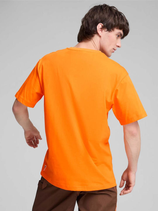 Puma Ανδρικό T-shirt Κοντομάνικο Πορτοκαλί