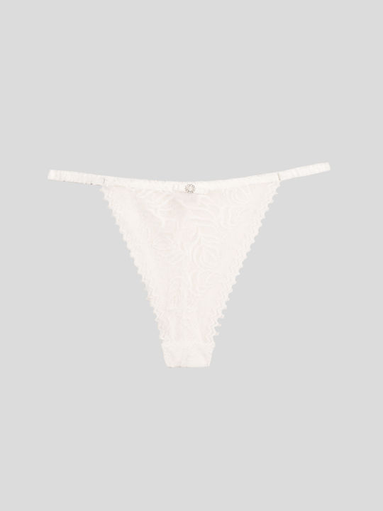 Lace White String Briefs