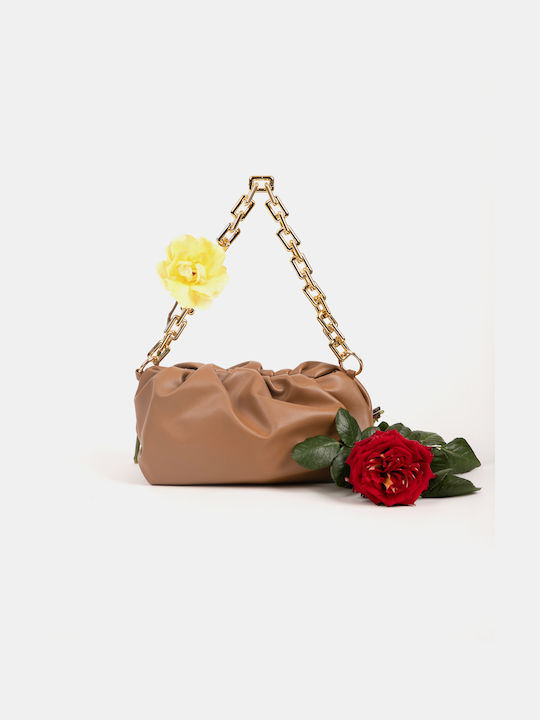 Cloud Bag with Gold Chain Brown