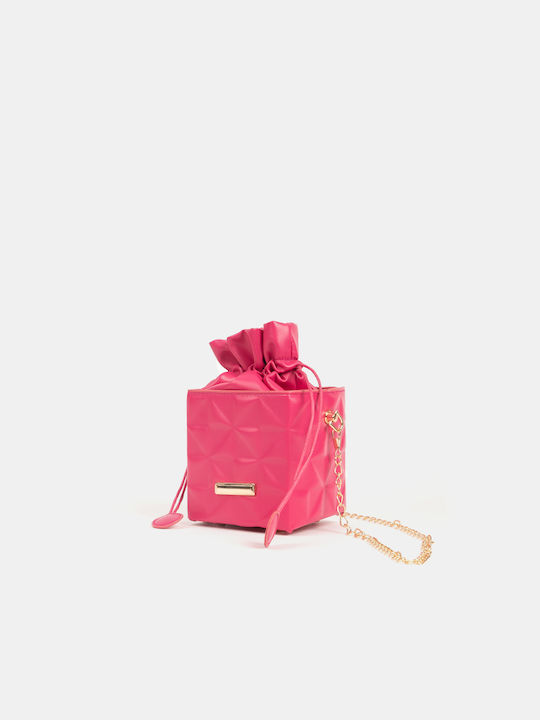 Cube Quilted Chain Bag Fuchsia Fuchsia