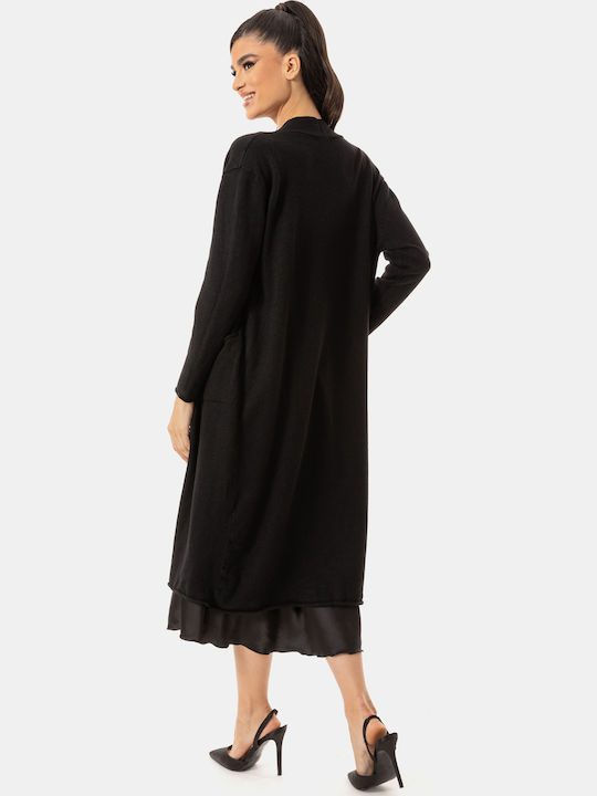 Black Long Knitted Cardigan
