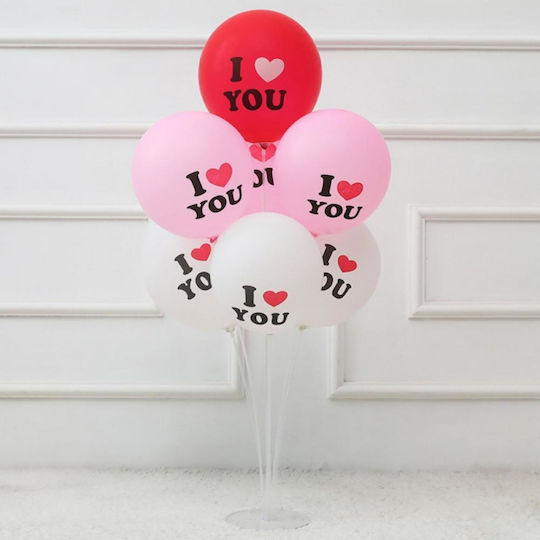 Plastic Balloon Holder Set Zola 4 Pieces Transparent 70 Cm