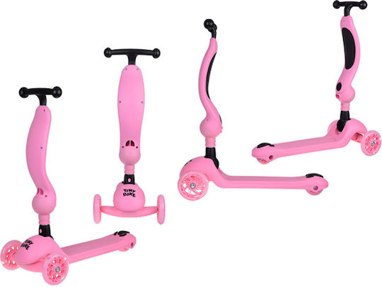 Jokomisiada Trotinetă pentru Copii Pliabil Tiny Bike 2-in-1 3 roți cu scaun Roz