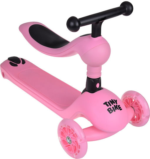 Jokomisiada Trotinetă pentru Copii Pliabil Tiny Bike 2-in-1 3 roți cu scaun Roz
