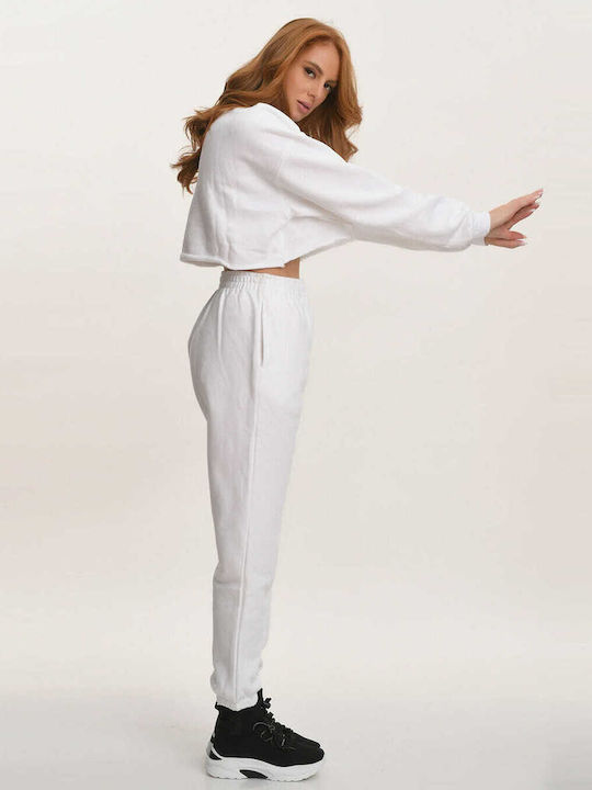 Rock Club Damen-Sweatpants-Set white