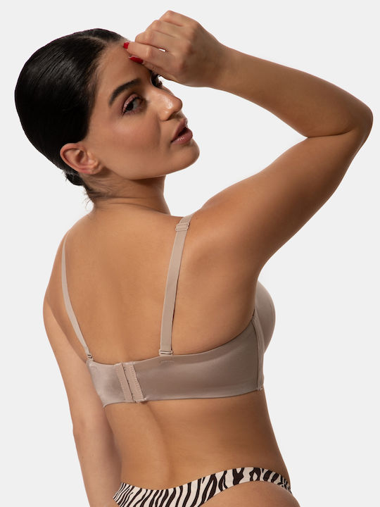 Push-Up-BH Tiefer Ausschnitt Cup D Beige Beige
