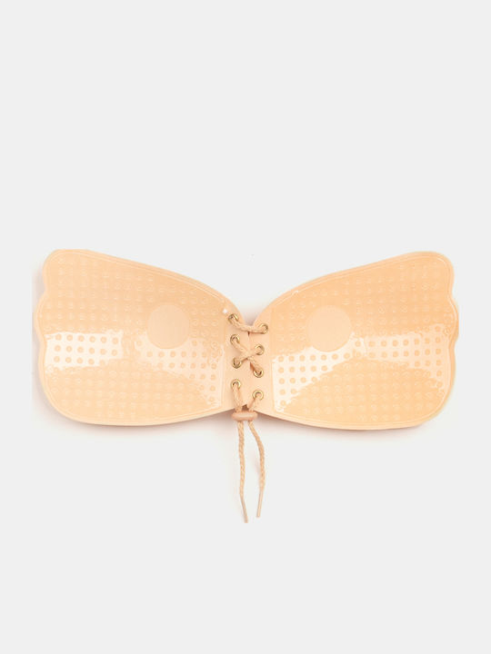Beige Spitze Push-Up-BH zum Aufkleben