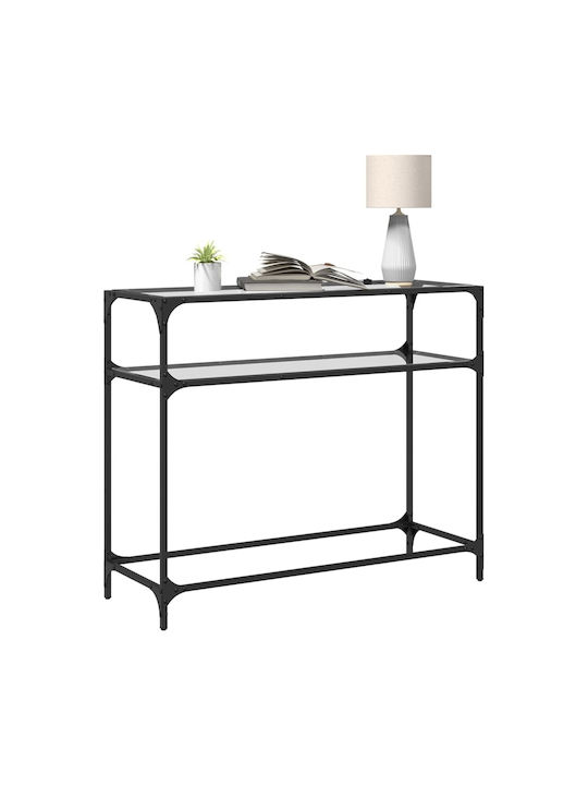 Конзолна маса Метална със Стъклено Покритие Transparent Д98xШ35xВ81cm