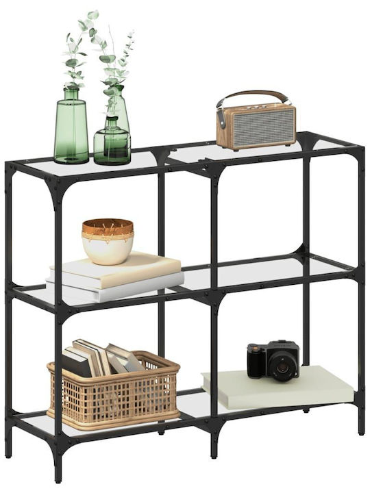 Console Table Metal with Glass Surface Transparent L98xW30xH81cm