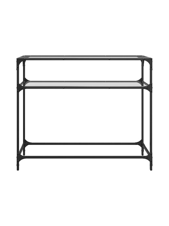 Конзолна маса Метална със Стъклено Покритие Transparent Д98xШ35xВ81cm