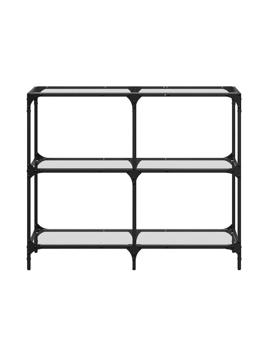 Console Table Metal with Glass Surface Transparent L98xW30xH81cm