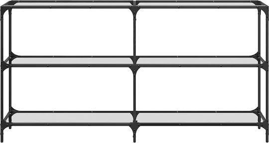 Console Table Metal with Glass Surface Transparent L158.5xW30xH81cm