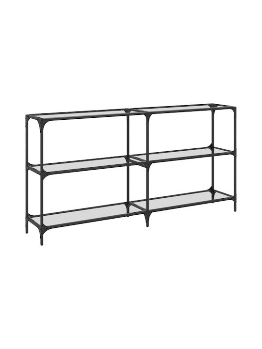 Consolă Metalică cu Suprafață din Sticlă Transparent L158.5xL30xH81buc