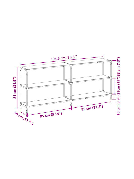 Konsole Transparent L194.5xB30xH81cm