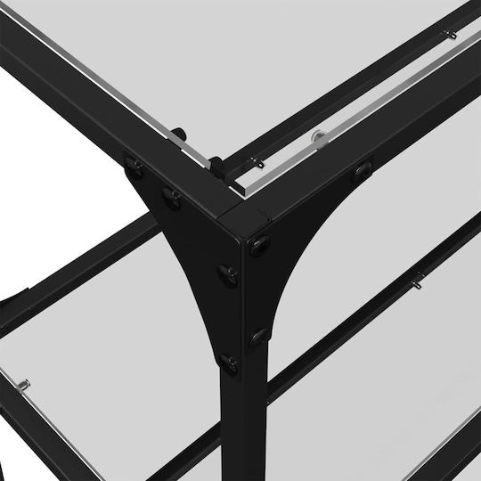 Console Table Metal with Glass Surface Transparent L158.5xW30xH81cm