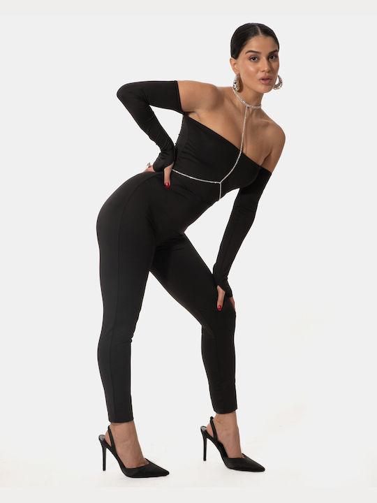 Strapless Black One-piece Jumpsuit