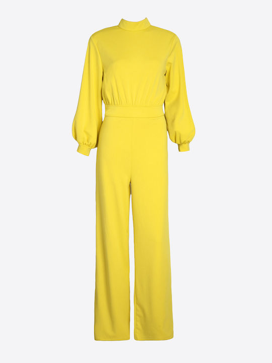 Open Back Yellow Jumpsuit