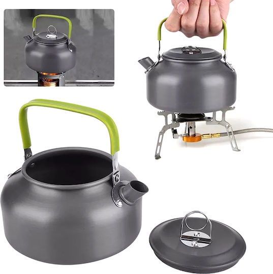 Set complet de gătit în camping Zola, 11 piese, carcasă de depozitare din aluminiu și plastic, negru
