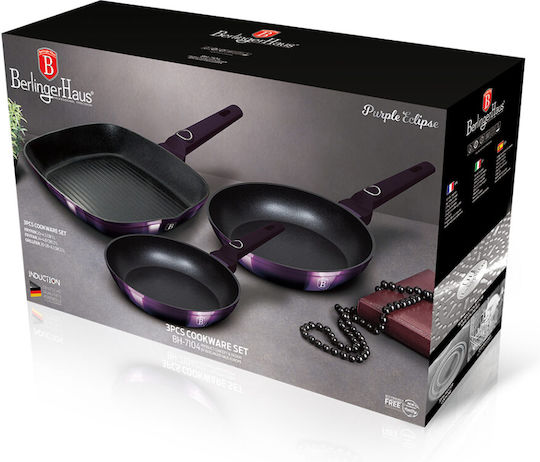 Berlinger Haus Комплект тигани от Алуминий Purple Eclipse BH-7104 3бр