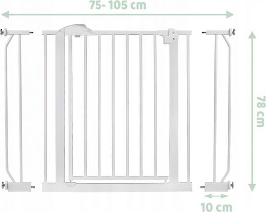 Nukido Security Door with Screws, βιδωτό, βιδωτο made of Metal in White Color 105εκ. 1pcs