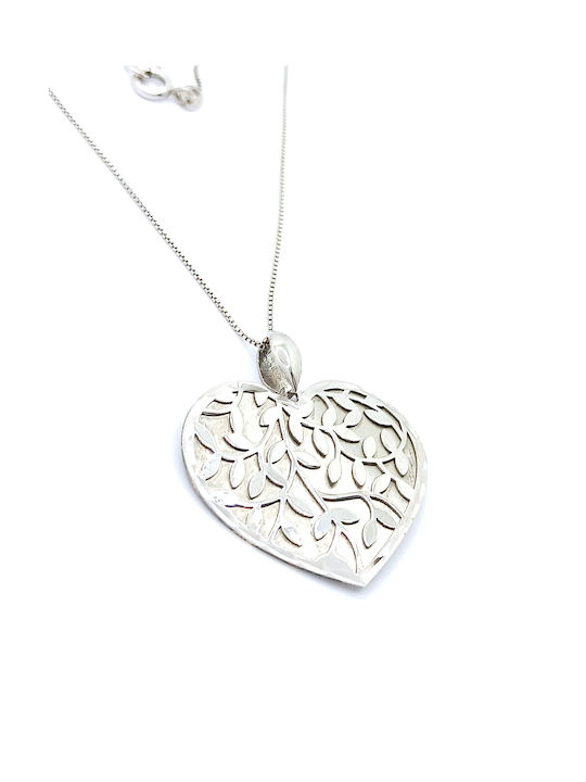 PS Silver Necklace Double with design Heart from Silver