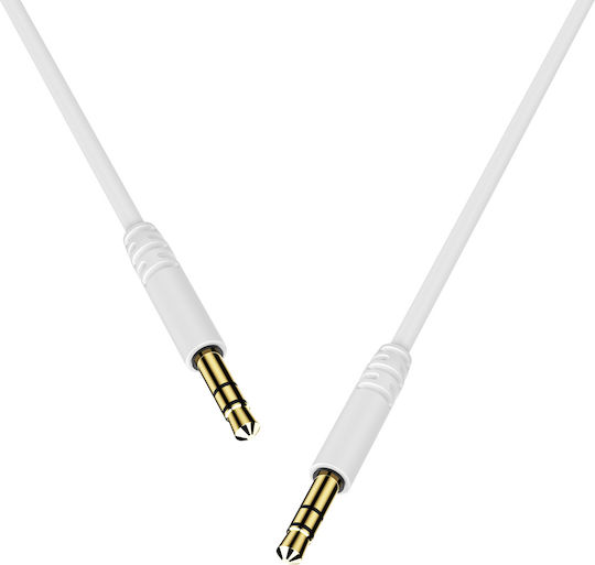 Celebrat Cablu Audio 3,5 mm Male - 3,5 mm Male Alb 1m AU-01