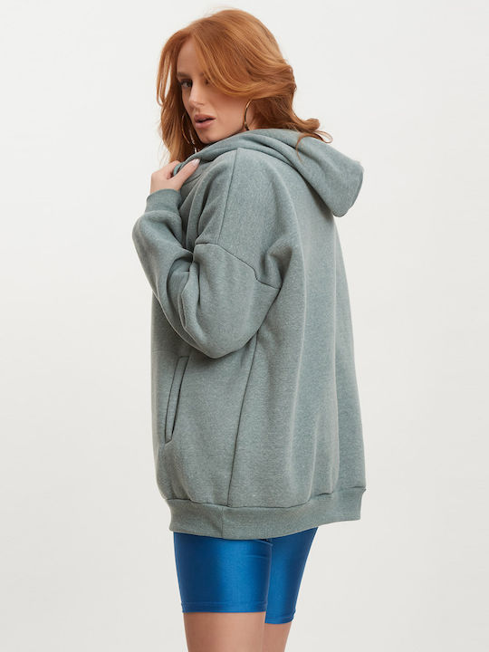 Oversized Hooded Green Sweatshirt