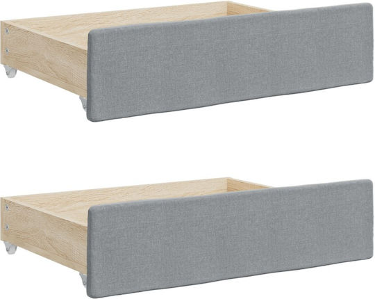 vidaXL Bed Drawer made of Wood Suitable for Bed Grey 67x50x16cm 2pcs