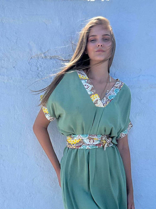 Achilleas Accessories Γυναικείο Καφτάνι Παραλίας Χακι