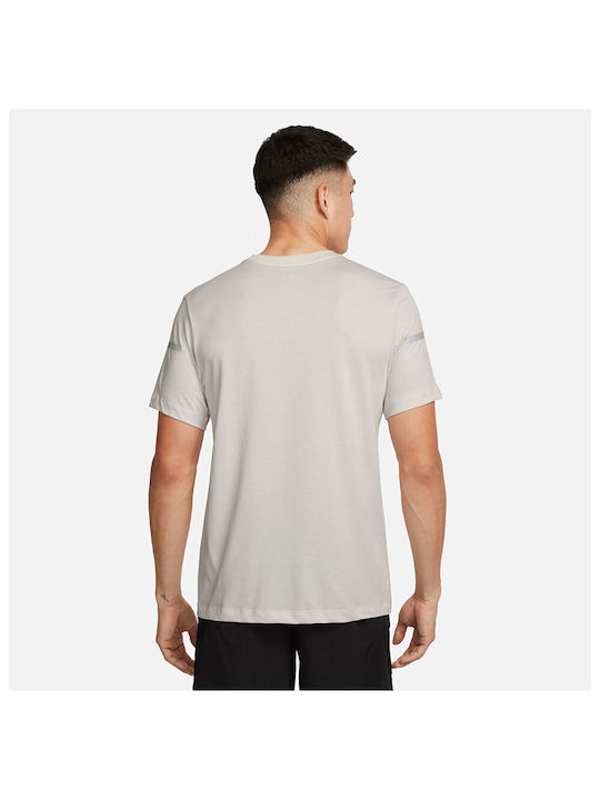 Nike Fitness Men's Athletic T-shirt Short Sleeve Dri-Fit Beige