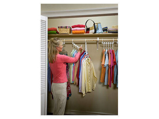 Set 8 Hanger Organizers Zola Plastic White 5 Places